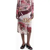 Desigual Jupe vert clair / rose / rouge foncé / noir