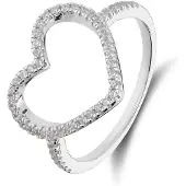 Lucardi Bague 'Statement' argent / transparent