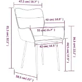 vidaXL Chaise de salle à manger 2 pcs. Velours crème