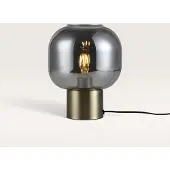 LUSENZ - Lampe de table verre fumé pied doré IP20 E27 200mm