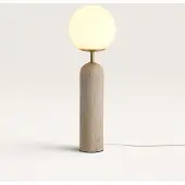 LUSENZ - Lampe de table Naeva travertino 25W IP20 Sphère blanche Médium