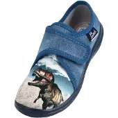 Beck Pantoufle 'Spinosaurus' bleu denim / anthracite / pierre / blanc