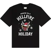 Netflix Hommes, T-shirt, Stranger Things - Wishing You A Hell Fire, Noir, (M)