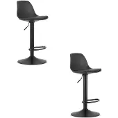 Leobert Tabouret De Bar - - Hoga - Noir/Base Noire - Lot De 2