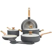 Greenpan Essence, ensemble de 5 pièces (casseroles et poêles), gris, antiadhésif, compatible lave-vaisselle