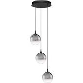 Nova Luce Suspension Orenda Verre fumé à 3 lumières