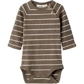 Lil´ Atelier Barboteuse / body 'NBMKAIL' olive / blanc