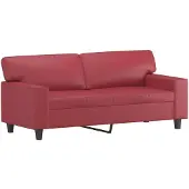 vidaXL Canapé 2 pièces vin rouge similicuir