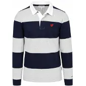 Mcgregor Rugbyshirt Rayure Marine Gris