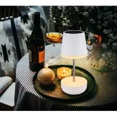 Globo Lampe de table solaire Felina Blanc
