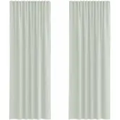 vidaXL Voile Rideaux avec poches pour tringles 2 pcs. Gris clair