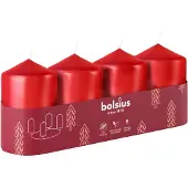 Bolsius 4 bougies cylindriques 60 x 40, rouges (4x)