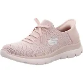 SKECHERS Baskets pour femmes, modèle Summits New Daily, type slip-on, couleur mauve clair/rose pâle