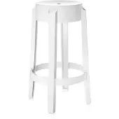 Kartell Charles Ghost Tabouret - Lot de 2 H 65 cm | Glossy White