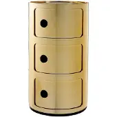 Kartell Componibili Metal Unité de Rangement Gold | 3 doors