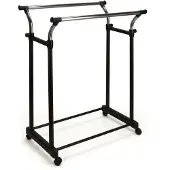 V-Part Porte-vêtements Hauteur réglable 4 roues Double