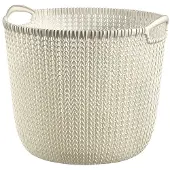 Curver Panier de rangement Knit Rond L 30 L Blanc crème
