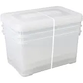 Curver Ensemble de boîtes de rangement Handy 3x50L Transparent