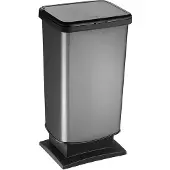Rotho Poubelle en inox 40 L Paso - Poubelle à pédale anti-odeur - Poubelle 35,3 x 29,5 x 67,6 cm - Poubelle avec Softclose - Poubelle à pédale