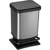 Rotho Paso pedaalemmer - prullenbak 20L - BPA vrij - donker zilvermetallic (1754010273WS), Poubelle, Noir, Argent