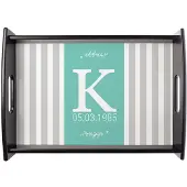 Yoursurprise Plateau de service personnalisé - Droit - Noir - 23.5 x 37 cm