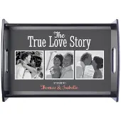 Yoursurprise Plateau de service personnalisé - Droit - Noir - 20 x 30 cm