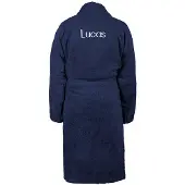 Yoursurprise Peignoir éponge homme - avec prénom - bleu L/XL