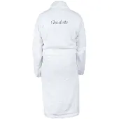 Yoursurprise Peignoir éponge pour femme - avec prénom - blanc S/M