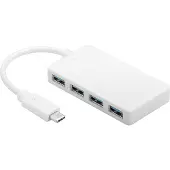 Goobay Adaptateur multiport 4 ports USB C avec 4 ports USB 3.0 A blanc (Bulk)