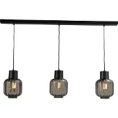 Masterlight Lampe de salle à manger Lett lll 28 3 lumières avec verres fumés