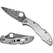 Spyderco Couteau pliant Delica 4 Titanium Damascus