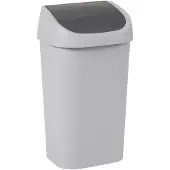 Curver poubelle Mistral, couvercle pivotant, 100% plastique recyclé, L 400 x P 300 x H 690 mm, 50 litres, gris/anthracite