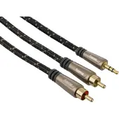Hama Câble audio,Jack mâle 3,5mm-2 RCA mâles,stéréo, métalli