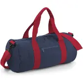 Bagbase Sac de voyage toile - 20 L - Varsity Barrel Bag - BG140 - bleu marine et rouge