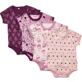 Pippi Baby Pippi Bodies m/c - 4 Pack - Rose/Violet av. Motif - - 68 - Body M/C