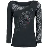 Spiral T-shirt manches longues Gothic de - Fatal Attraction - S - XXL - pour Femme - noir - Taille XL