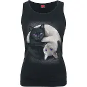 Spiral Top de - Yin Yang Cats - S - XXL - pour Femme - noir - Taille S