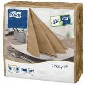 Tork Serviettes Linstyle 39x39 cm Biscuit,12 pk x 50 pk/krt (50 pcs, 39 x 39 cm)