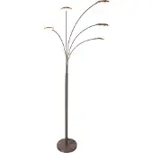 Mexlite Lampadaire Synna 1327ST - Lampe à arc LED orientable et dimmable en acier et verre, Design moderne, , avec 5 sources lumineuses (4,5W) et cordon de 235 cm