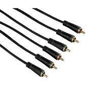 Hama Câble de liaison YUV, 3 RCA mâles - 3 RCA mâles, plaqué