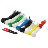 2Direct KAB0019 attache-câble Nylon Noir, Bleu, Vert, Rouge, Blanc