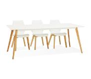 Alterego Table à manger design 'MADY' blanche style scandinave - 200x90 cm
