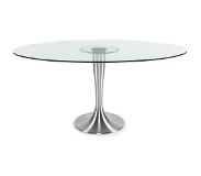 Alterego Table à dîner design 'KRYSTAL' ovale en verre - 160x108 cm