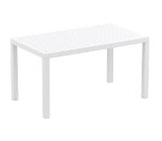 Alterego Table de jardin 'ENOTECA' design en matière plastique blanche - 140x80 cm