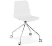 Alterego Chaise design de bureau 'SLIK' blanche sur roulettes