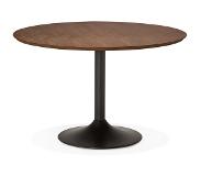 Alterego Table à diner/de bureau ronde 'CHEF' en bois finition Noyer - Ø 120 cm