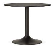 Alterego Petite table de bureau/à diner ronde 'ATLANTA' noire - Ø 90 cm
