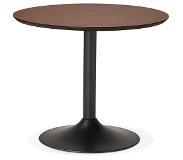Alterego Petite table de bureau / à diner ronde 'CHEF' en bois finition Noyer - Ø 90 cm