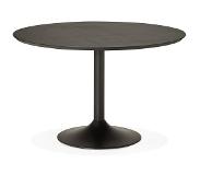 Alterego Table à diner/de bureau ronde 'CHEF' en bois noir finition Frêne - Ø 120 cm