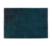 Alterego Tapis de salon 'LOUIX' 160/230 cm bleu paon avec dégradé noir